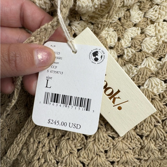 Free People Flook Crochet Crop Flare Pants Large NWT - Picture 10 of 11